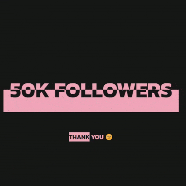 50k followers - thank you  how to split text using html and css.gif